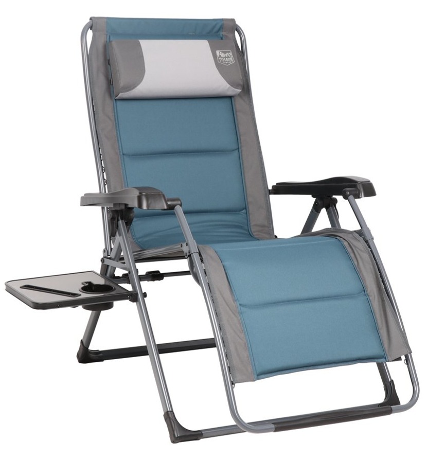 Timber Ridge Outdoor Folding Camp Chairs: Banyon Zero-Gravity (Blue) $46.52, Basswood Tension (Blue) $18.91, Yew X-Frame (Gray) $16.96 & More + Free Shipping w/ Walmart+ or on $35+
