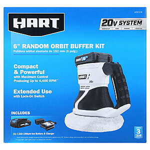 WALMART HART 20 Volt Cordless 6 inch Buffer Kit 1 20 Volt 1.5Ah