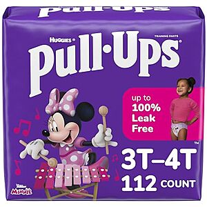 Pull-Ups Girls' Potty Training Pants, 3T-4T (32-40 lbs), 112 Count (4 Packs of 28), Packaging May Vary - $61.36