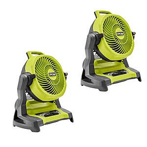 2-Pack RYOBI ONE+ 18V Cordless 7.5" Bucket Top Misting Fans (Tool Only) $99 + Free Shipping