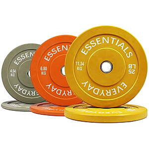 100-Lb BalanceFrom Bumper Weight Plate Colored Set (25-Lb + 15-Lb + 10-Lb Pairs) $50 + Free Shipping