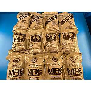 12-Pack MRE Case U.S. Military Genuine Ready to Eat Meals (Menu A or B) .95 + Free Shipping