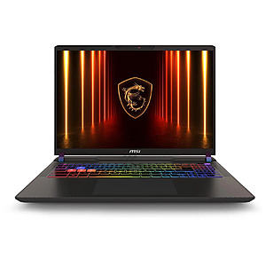 MSI Vector 16 HX AI: 16" QHD+ IPS 240Hz, Intel Ultra 7 255HX, RTX 5070 Ti, 16GB DDR5, 512GB SSD $1529.99