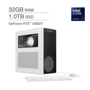 OMEN 16L Gaming Desktop PC - Intel Core Ultra 7 265F - NVIDIA GeForce RTX 5060 Ti 16 GB GDDR7 - 32GB Memory - 1TB SSD - Windows 11 Home