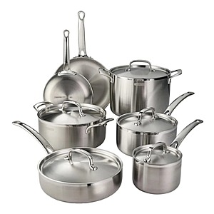 Tramontina 12-piece Tri-Ply Clad Stainless Steel Cookware Set in Costco $199.99