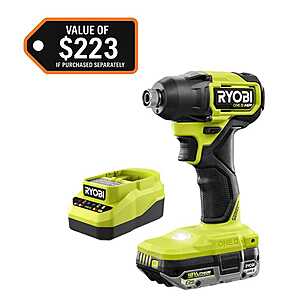Select Stores: RYOBI ONE+ HP 18V Brushless Cordless Compact Impact Driver Kit with 18V 2.0 Ah HIGH PERFORMANCE Battery and Charger $52.05