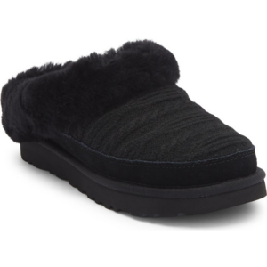 UGG Women's Cluggette Genuine Shearling Lined Indoor/Outdoor Slipper (Black) $50 + Free Store Pickup