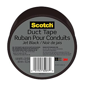 1.88" x 20 yd Scotch Duct Tape (Jet Black) $2.75 