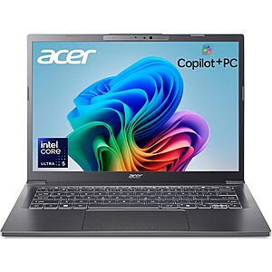 Acer Aspire 14 AI Laptop: 14" 1200p, Ultra 5 226V, 16GB RAM, 512GB SSD $460 + Free Shipping
