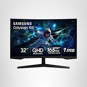 32" Samsung Odyssey G55C 2560x1440 165Hz 1ms Curved Gaming Monitor $190 + Free S&H