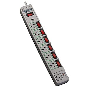Tripp Lite 7-Outlet Surge Protector Power Strip with 6 Individually Controlled Switches, 6 Foot / 1.83M Cord, 