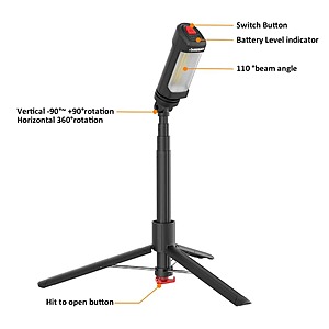 (In-Store Clearance YMMV) Husky 800 Lumen LED Rechargeable Detachable Tripod Work Light $15.90