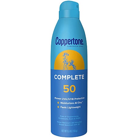 Coppertone Complete Sunscreen Spray, SPF 50 Spray Sunscreen, 5.5 oz ($1.74 after Walmart Cash [online]. Or FREE [In store purchase YMMV] $1.74