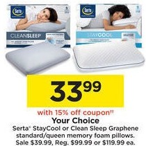 Kohl S Black Friday Serta Staycool Or Clean Sleep Graphene Memory
