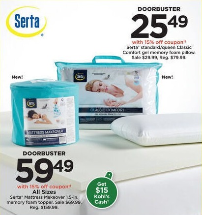 Kohl S Black Friday Serta Standard Queen Classic Comfort Gel