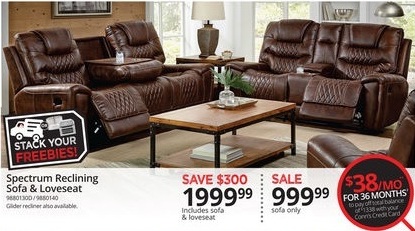Conns Black Friday Spectrum Reclining Sofa Loveseat Set