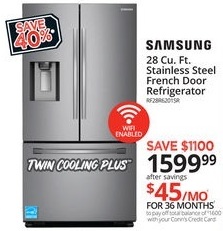 Conns Black Friday: Samsung 28 cu ft French Door Refrigerator in Stainless Steel for $1,599.99