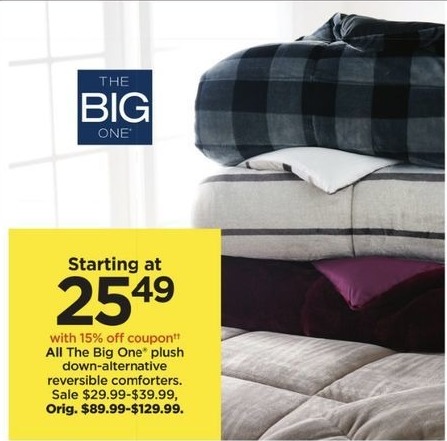 Kohl S Black Friday All The Big One Plush Down Alternative Reversible Comforters W Coupon 25 49