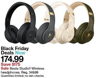 Target Black Friday Beats Studio3 Wireless Headphones Select Styles For 174 99