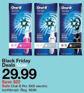 Target Black Friday: Oral-B Pro 1000 Electric Toothbrush, Select Styles for $29.99
