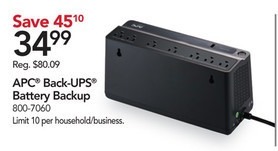 Office Depot and OfficeMax Black Friday: APC Back-UPS BVN650M1 Battery Backup for $34.99