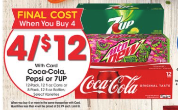 how much is a 12 pack of soda at kroger
