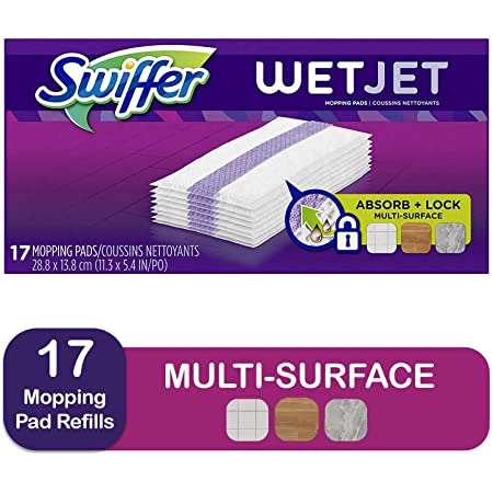 17-Count Swiffer Wetjet Hardwood Mop Pad Refills for Floor Mopping and Cleaning, All Purpose Multi Surface Floor Cleaning Product - $4.81 @ Amazon + FS with Prime