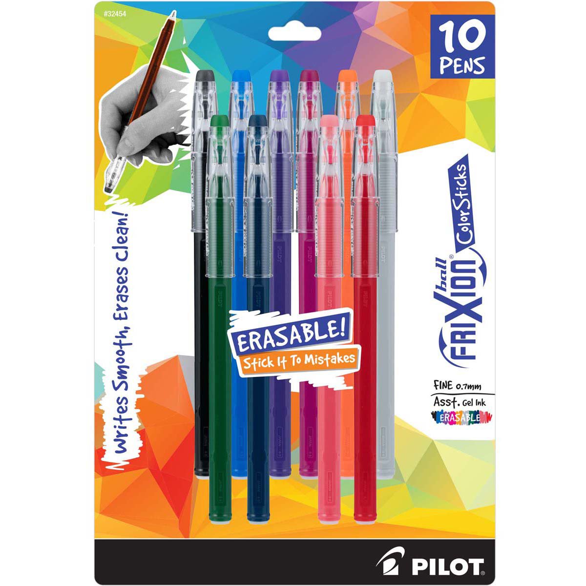 Pilot FriXion Color Sticks Erasable Gel Pens, Assorted Colors, 10-Pack - $5.00 @ Amazon + FSSS