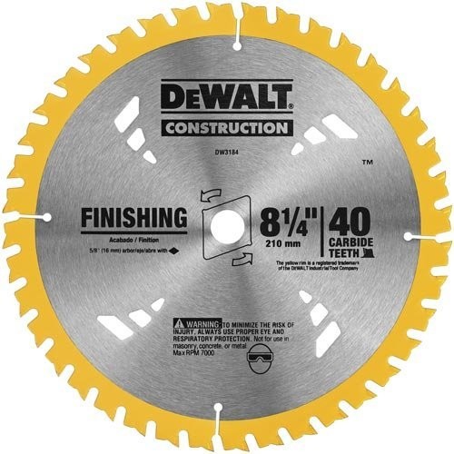 DEWALT Construction 8-1/4-in 40-Tooth Segmented Tungsten Carbide-Tipped Steel Circular Saw Blade - $6.04 @ Lowe's + Free Store Pickup - YMMV?