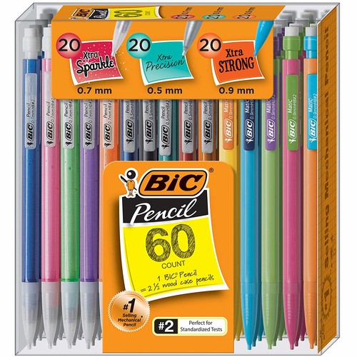 BIC Mechanical Pencil Variety Pack, 0.5mm/0.7mm/0.9mm, 60-Count - $7.49 @ Amazon + FSSS