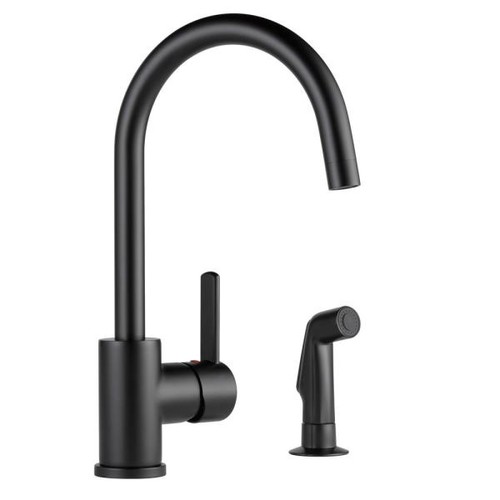 Peerless Kitchen Faucets Apex Single Handle Side Sprayer Matte Black 89 00 Parkwood Single Handle Pull Down Sprayer Chrome 79 00 Home Depot Fs