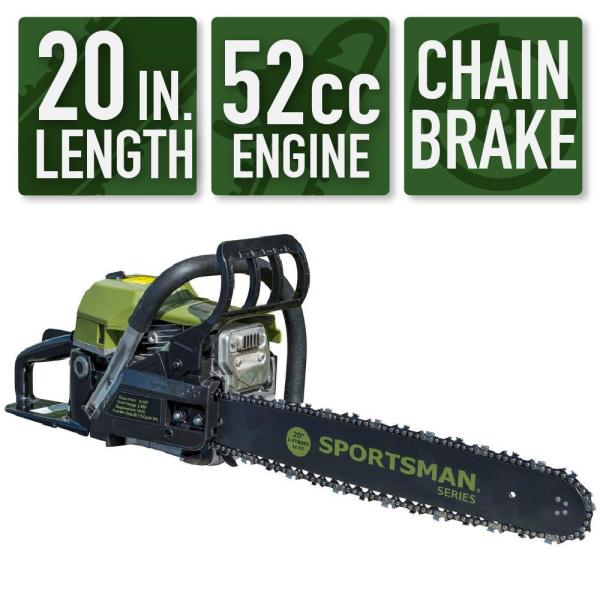 Sportsman 20 In 52 Cc 2 Stroke Gas Chainsaw 109 00 Home