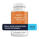Amazon Basics - Vitamin D3, 125 mcg, 60 Softgels (1 per serving), Gluten Free $3.24