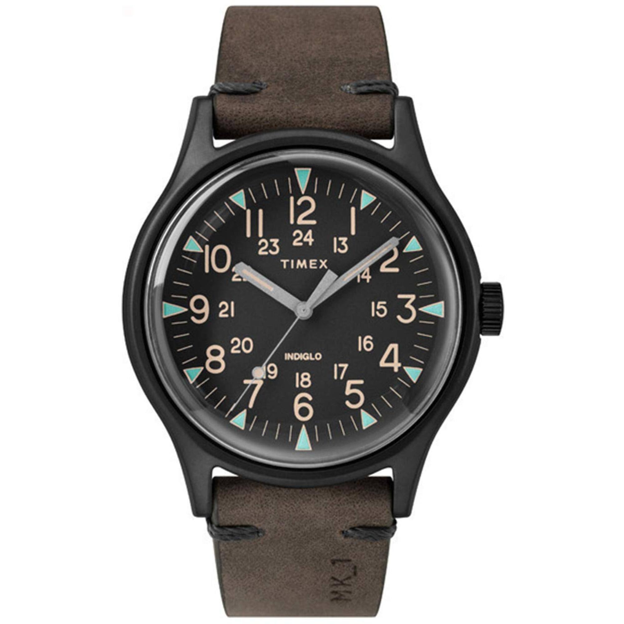 Timex Men's Watch - MK1 Quartz Black Stainless Steel Case Brown Strap | TW2R96900 $79.65