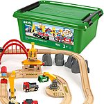 BRIO 33097 Cargo Railway Deluxe Set | 54 Piece Train Toy with Accessories and Wooden Tracks for Kids Age 3 and Up,Multi - $119.96