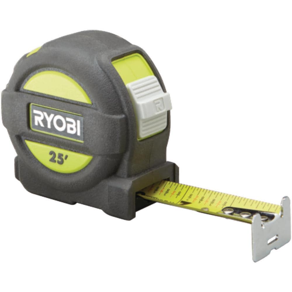Ryobi 25' Overmold Wireform Belt Clip Tape Measure