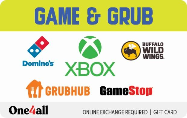 Get a $5 bonus when you buy a $50 Game & Grub eGift Card $50