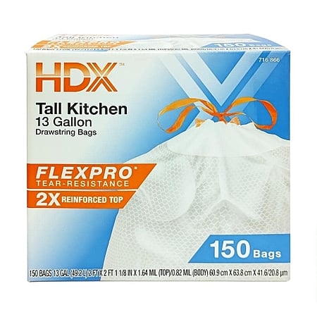 Home Depot: 13 gallon trash bags - 150 for $10