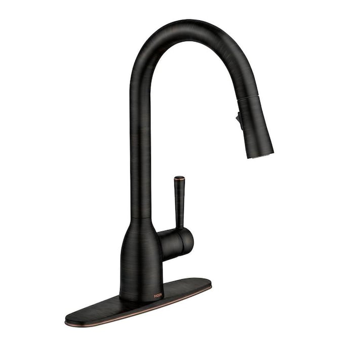 Moen Adler Mediterranean Bronze 1-Handle Deck Mount Pull-Down Handle/Lever Commercial/Residential Kitchen Faucet (Deck Plate Included) $80.55