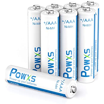POWXS AAA Rechargeable Batteries (800mAh), Pre-Charged 1.2 Volt Ni-MH AAA Batteries - 8 Pack $7.64