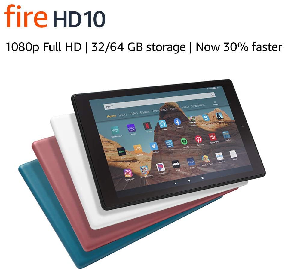 Fire HD 10 Tablet (10.1" 1080p full HD display, 32 GB) – Black $109.99