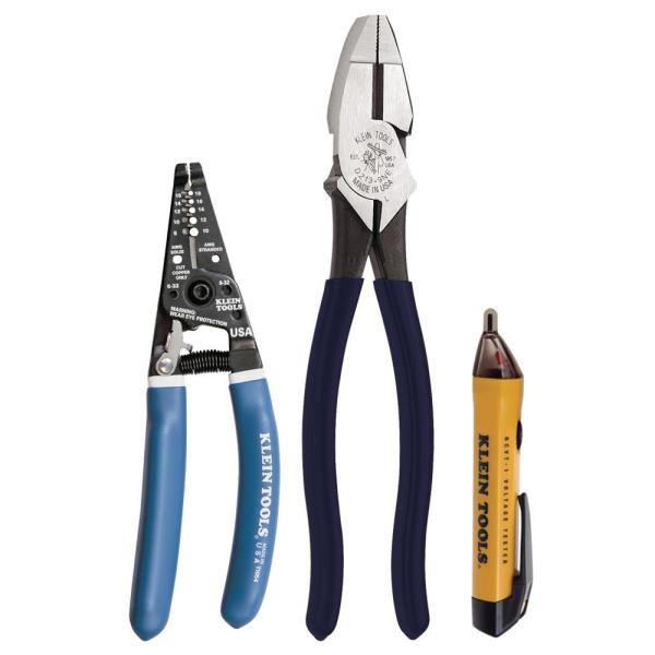 3-Piece Pliers, Stripper, and Voltage Tester Tool-Set $34.88