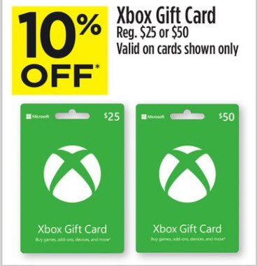 10% Off Xbox Gift Card $22.5