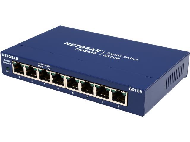 NETGEAR ProSafe 8-Port Gigabit Ethernet Desktop Switch (GS108NA) $36.99