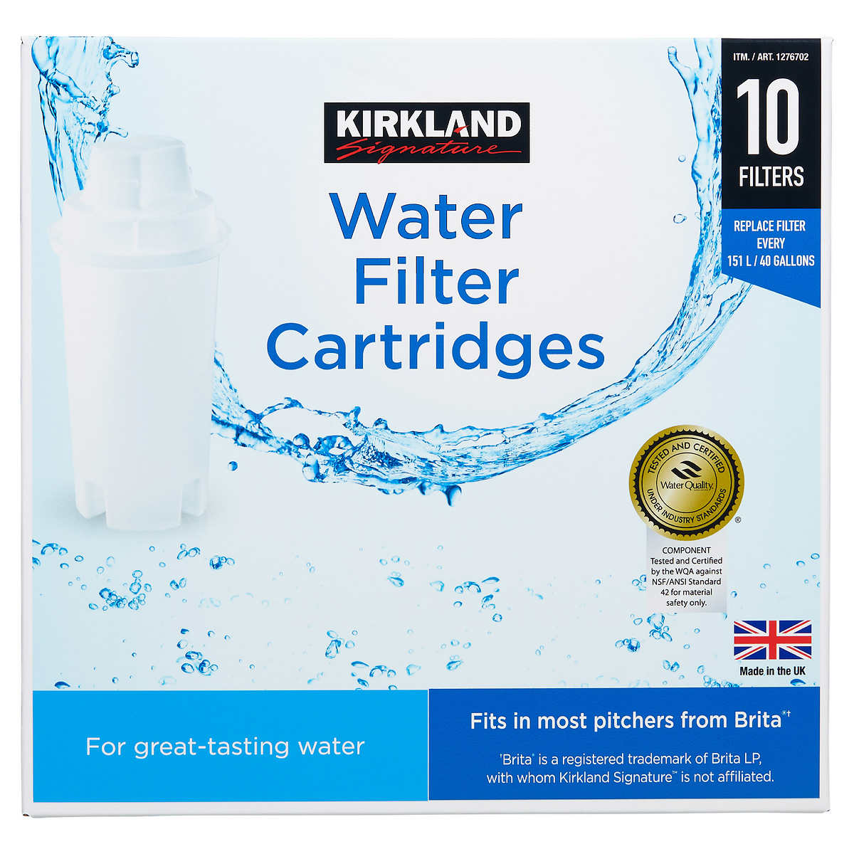 Kirkland Signature Water Filter Cartridge, 10-pack Set $24.99 + Free S/H
