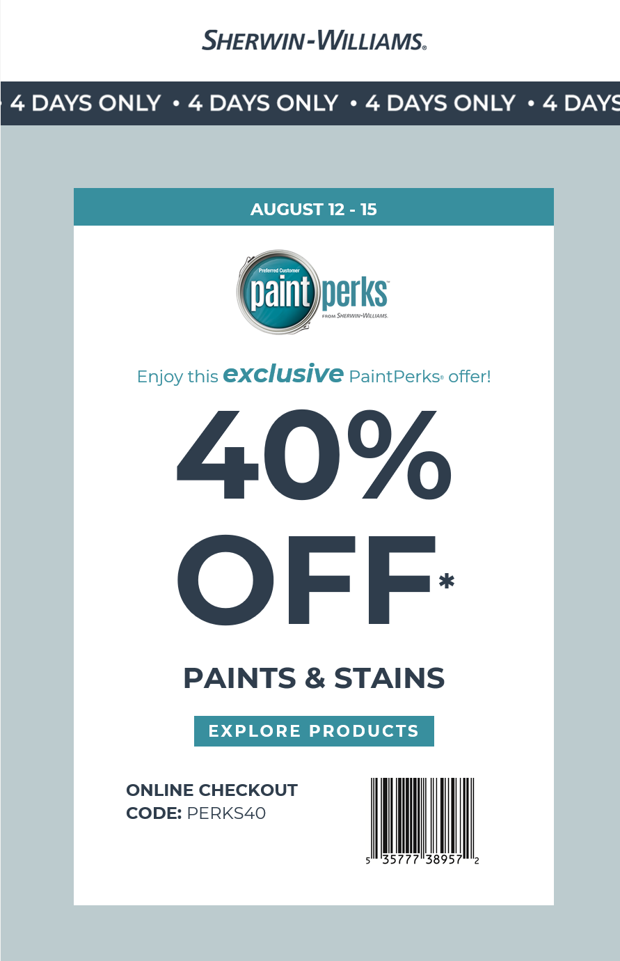 Sherwin Williams: All Paint & Stains