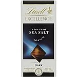 Lindt Excellence A Touch of Sea Salt Dark Chocolate, 3.5 oz x 12 Bars (42 oz), Amazon Lightning Deal, $15.25 +FSSS
