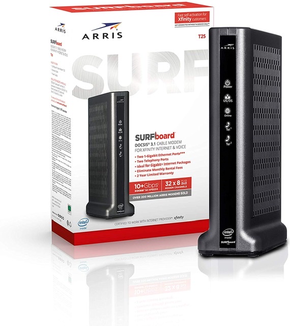 ARRIS T25 Surfboard Docsis 3.1 Gigabit Cable Modem for Xfinity Internet & Voice for $150