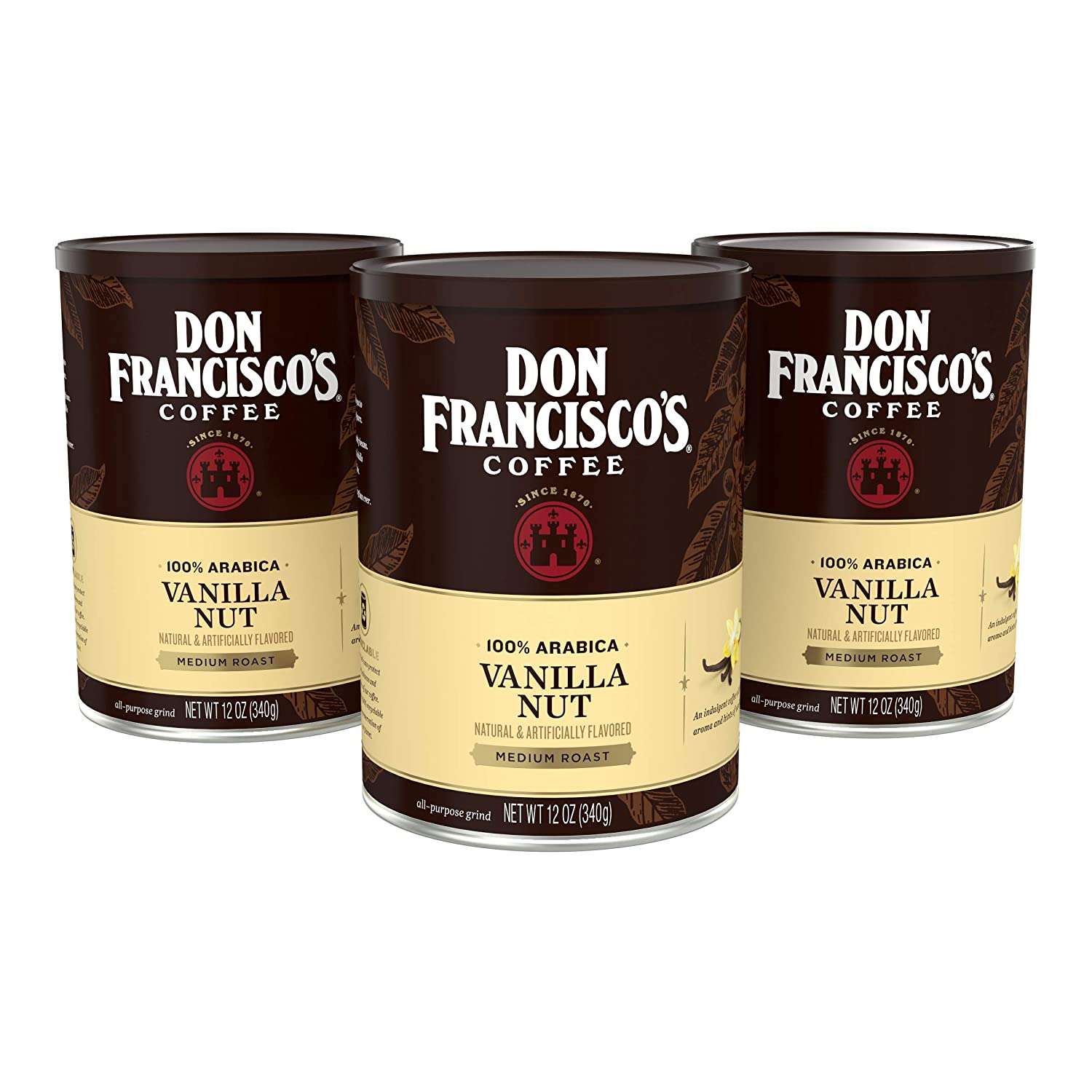 Don Francisco's Vanilla Nut Flavored Ground Coffee (3 x12 oz Cans) $10.78 w/ S&S +FS w/ Prime or $25+