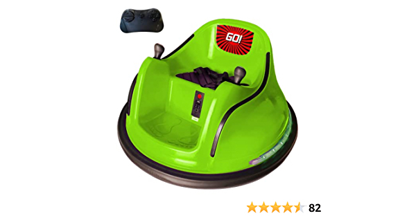 The Bubble Factory Electric Kids Bumper car in Green with Light and Music Including Remote Control and Extra Sticker Set to Customize The Bumper car. - $99.99